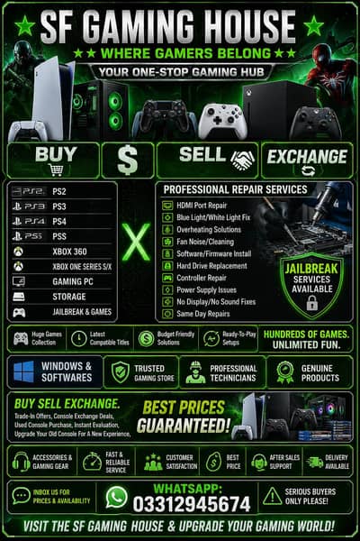 Ps2 to Ps5 and Xbox 360 to xbox series X selling repair and games inst
