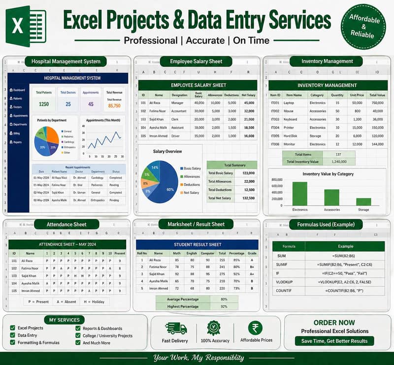 Excel Projects | Data Entry | Hospital & Inventory Sheets 0