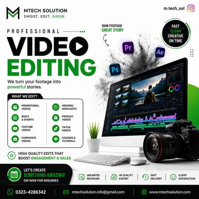Professional Photography, Videography & Video Editing Services