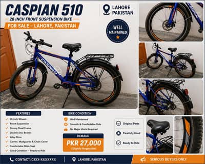 Caspian 510 Bicycle | Double Disk Break | Excellent Condition | Lahore