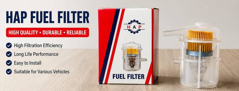 H A P Fuel Filter | Universal Inline Petrol Fuel Filter | Brand New