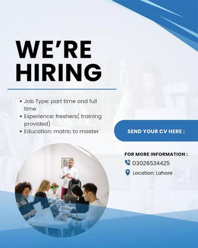 we are hiring males and female for home base and office base