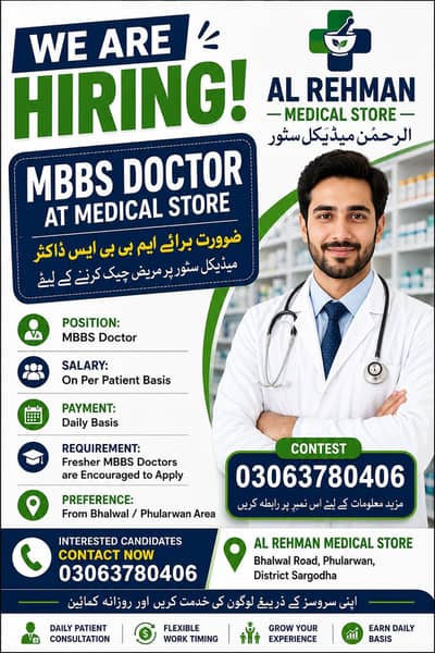 Need a fresher MBBs Doctor