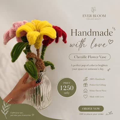 floral pipe cleaner vace  flower for decoration