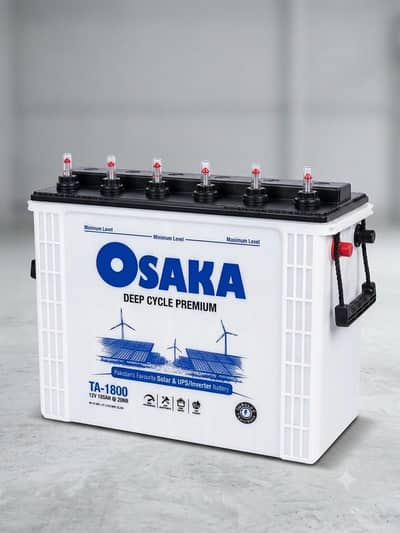 Osaka TA-1800 Tubular Deep Cycle Battery (185Ah) for Solar / UPS