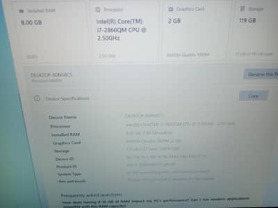 Dell Precision M6600 core i7 Laptop with 2gb Graphic Card