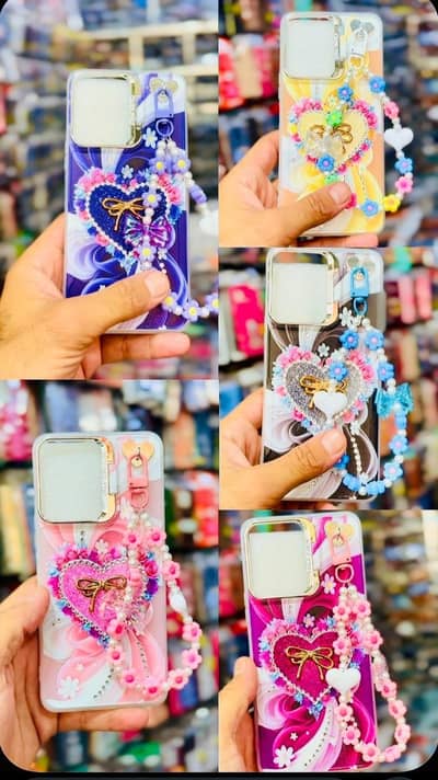ZTE Blade A36 Luxury Heart Design Back Cover with Beaded