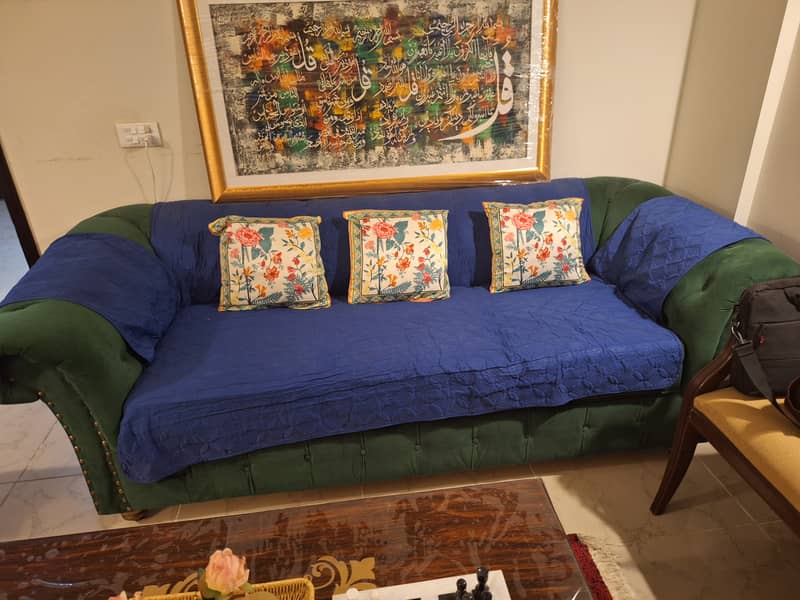 Green sofa set 1
