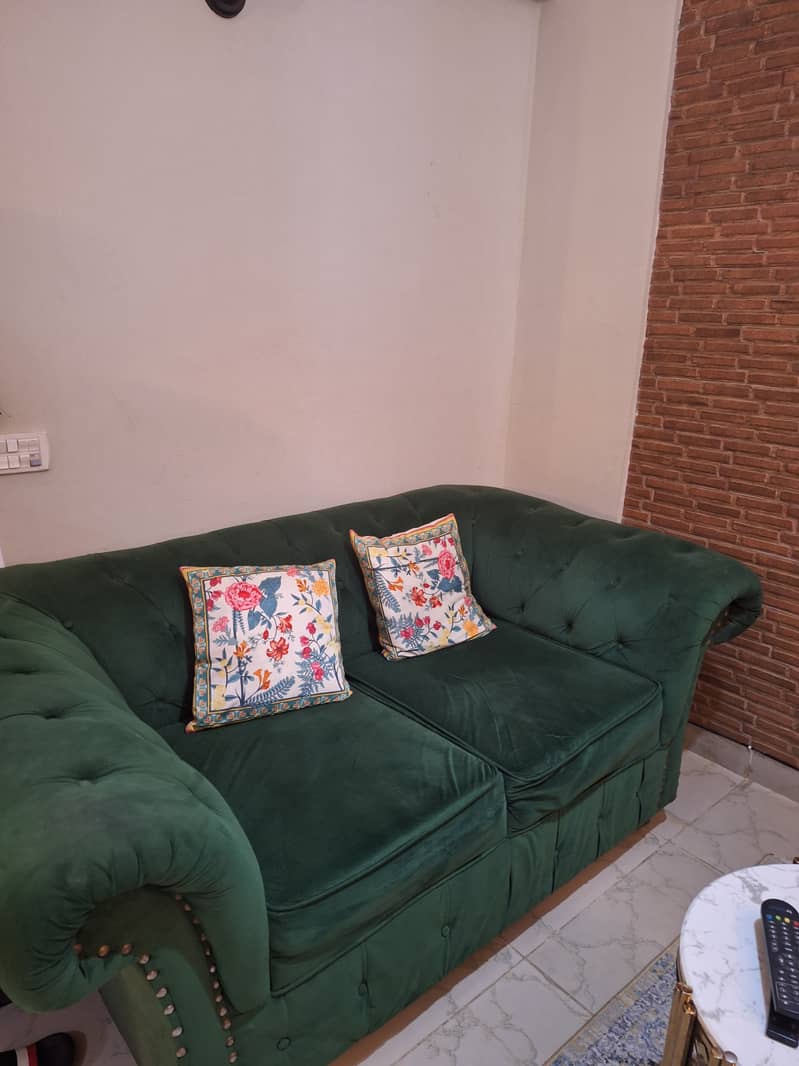 Green sofa set 3