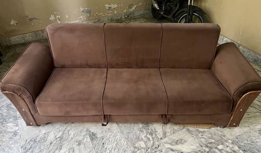 Sofa cum bed 3 seater for sale ,foldable sofa , pure velvet.