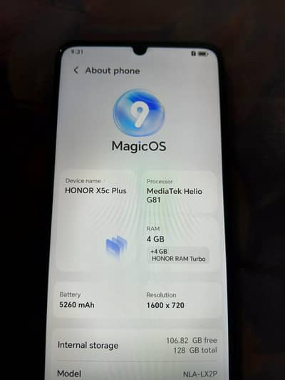 honor x5c plus 4/128
