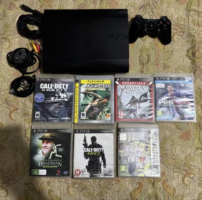 PlayStation 3 super slim (500Gb) 10/10 condition with 7 original games