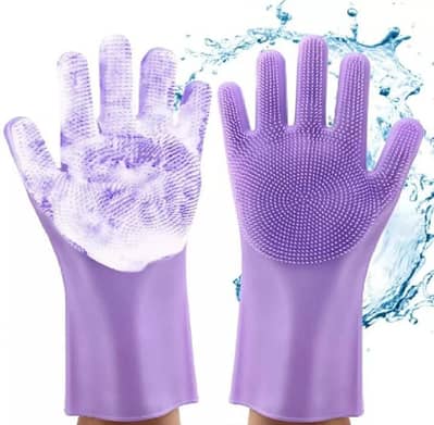 Silicone dish washing silicone gloves -Heat Resistant scrub  gloves 