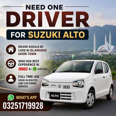 Driver for Suzuki alto who knows Indrive and Yango and driver must be