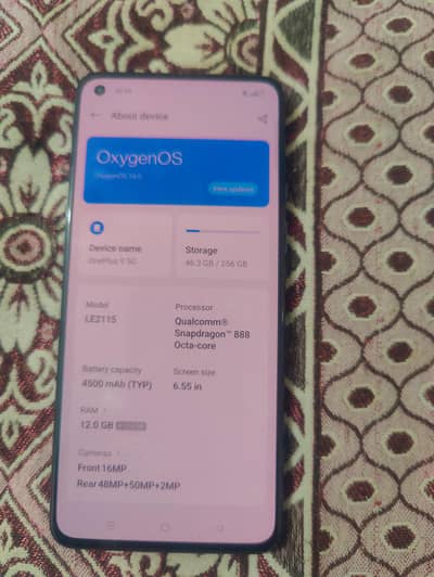One Plus 9 12/256 daul sim pta exchangebhe Jo jaya ga