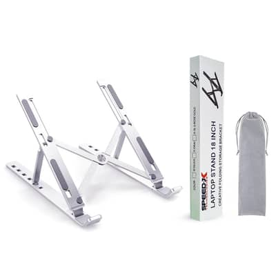 Adjustable Aluminum Laptop Stand 18 Inch | Foldable | Portable | Free