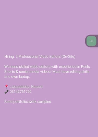 need 2 female professional vedio editor