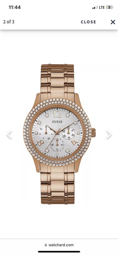 Guess (W1097L3) Crystal Studded Bezel & Polished gold - tone watch
