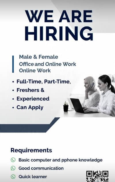 We are hiring male and female for online and office Work