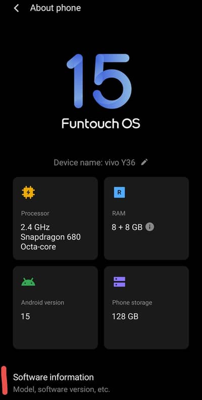 Vivo Y36 5G 8+8=128 only mobile and charger