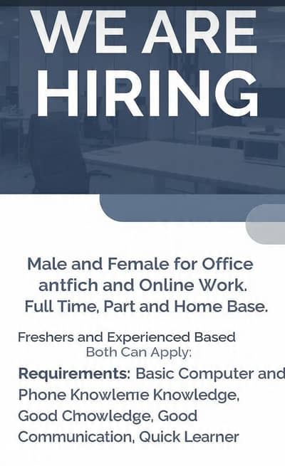 Hiring male and female staff for online work