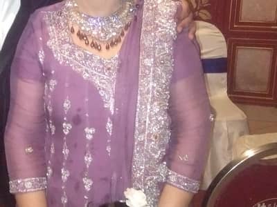 Purple party wear embroidery Maxy
