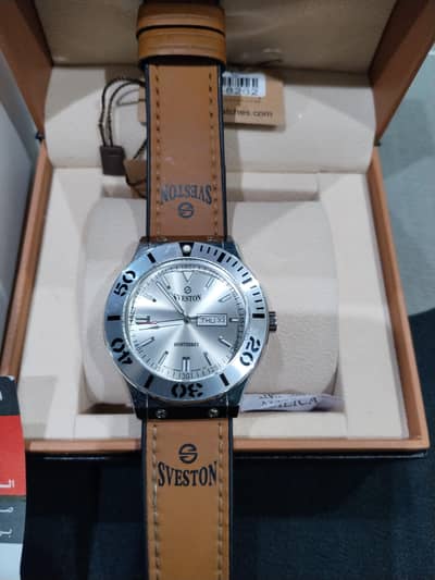 newly condition watch sale seveston company brown  belt