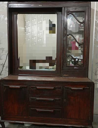 Solid Wooden Dressing Table with Mirror | 5 Storage Drawers |Lahore