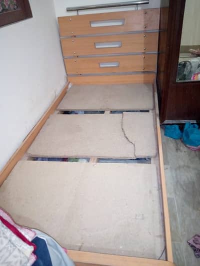 Wooden single bed