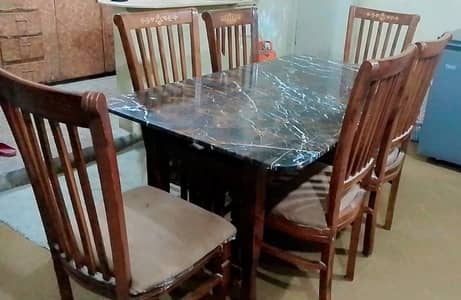 Dining table 6seat with marbal table
