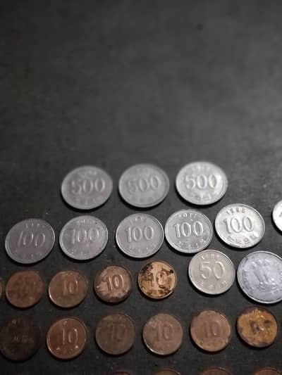 Mixed South Korean Won Coins Lot for Collectors (10, 50, 100, 500 Won)
