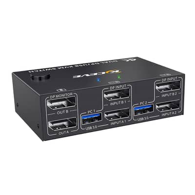 KVM Switch 2 Monitors 2 Computers 4K@144Hz