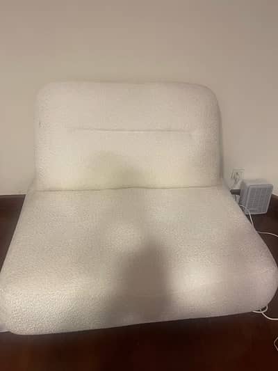 Modern white boucle sofa chair