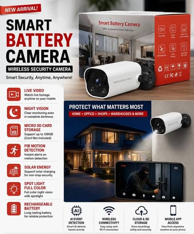 WOLFANG 2K Wi-Fi Security Camera – Brand New  Keep Your Home & Offi
