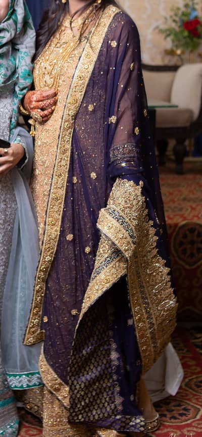 Heavy Hand Embellished Wedding Dress with Dupatta – Worn Once
