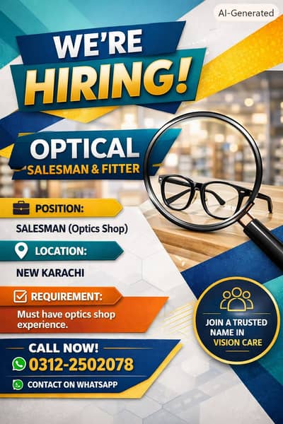 Opticals salesman & fitter