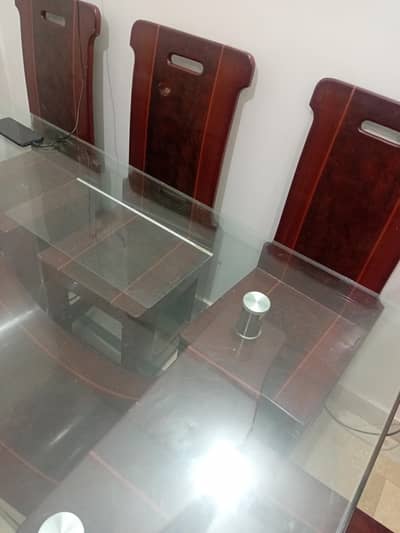 premium wooden dining table with wooden chairs