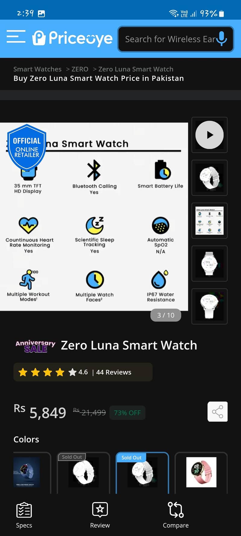 Zero luna smart watch 1