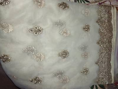 Saari (unstitched) off white colour