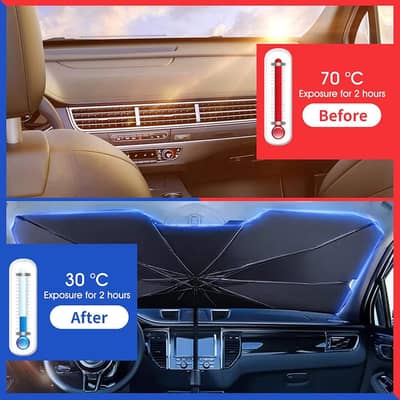 Car Windshield Sun Shade Umbrella | Foldable Front Windshield UV Heat