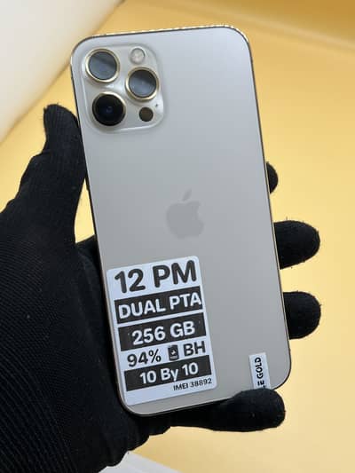 Apple iPhone 12 Pro Max Gold clr 256 Gb Physical + E Dual Sim PTA 94%