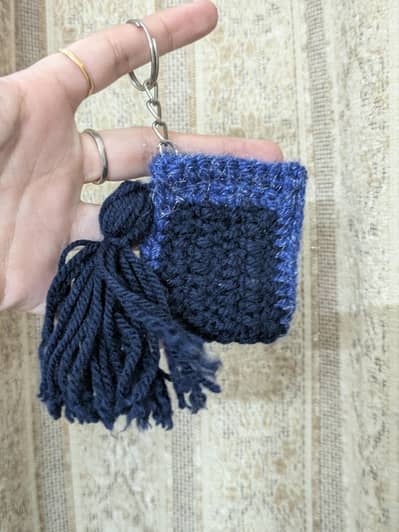 Small crochet keychain pouchs