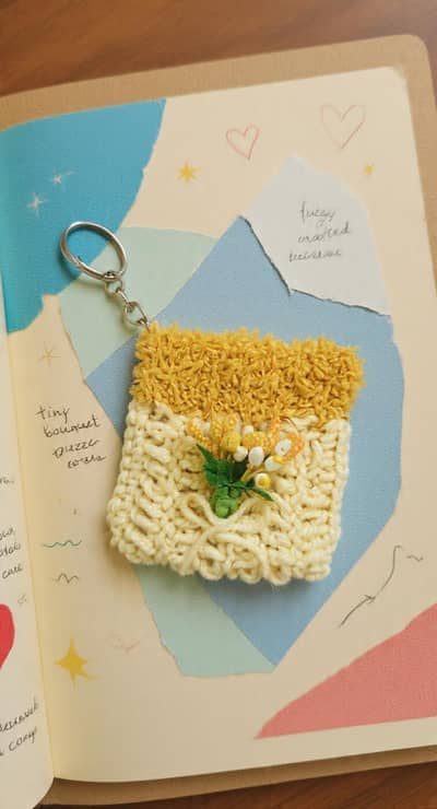 Small crochet keychain pouchs