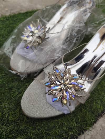 ladies  fancy silver heels women shoes click 7