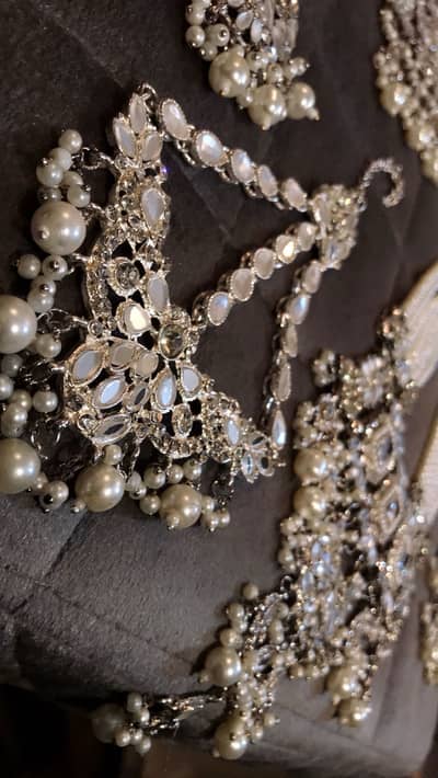 Walima bride pearl and stone work set