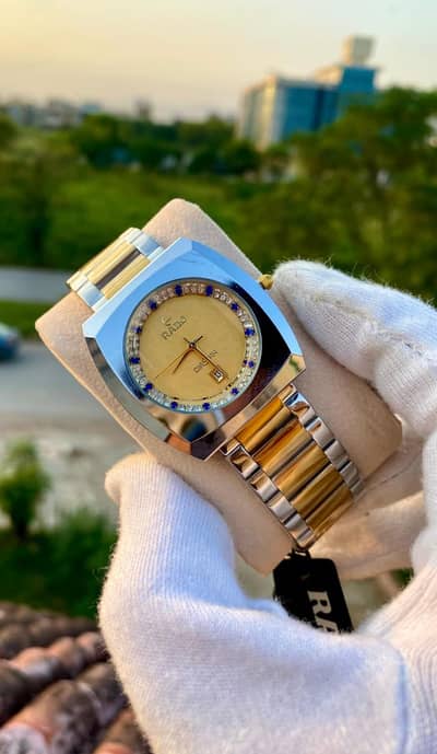 Rado style Diastar Men,s Luxury Watch / Gold & Silver/Premium Quality