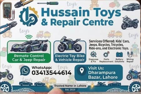 electric kids cars jeeb and bike repairing centre .