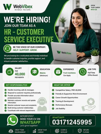 we are hiring a person who needs job and work as a team