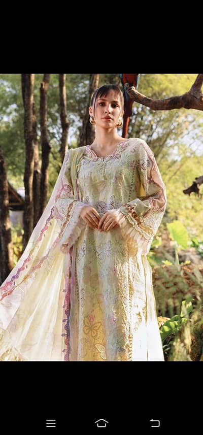 3 Pc Lawn Suit - M. Print Design - Embroidered - Sale 3950