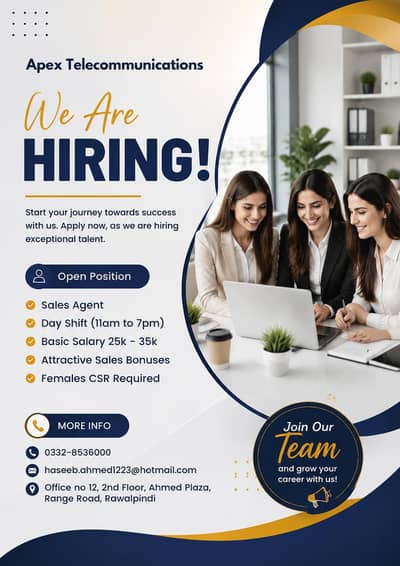Hiring Female CSRs for Day shift Call Center